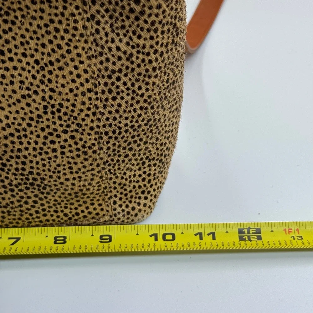 Madewell The Zip Top Small Spotted Calf Hair Transport Crossbody Bag Brown Gold